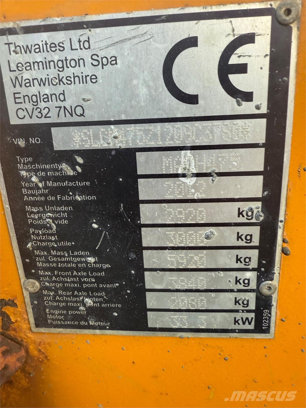 Thwaites 3 tons Мини-самосвалы