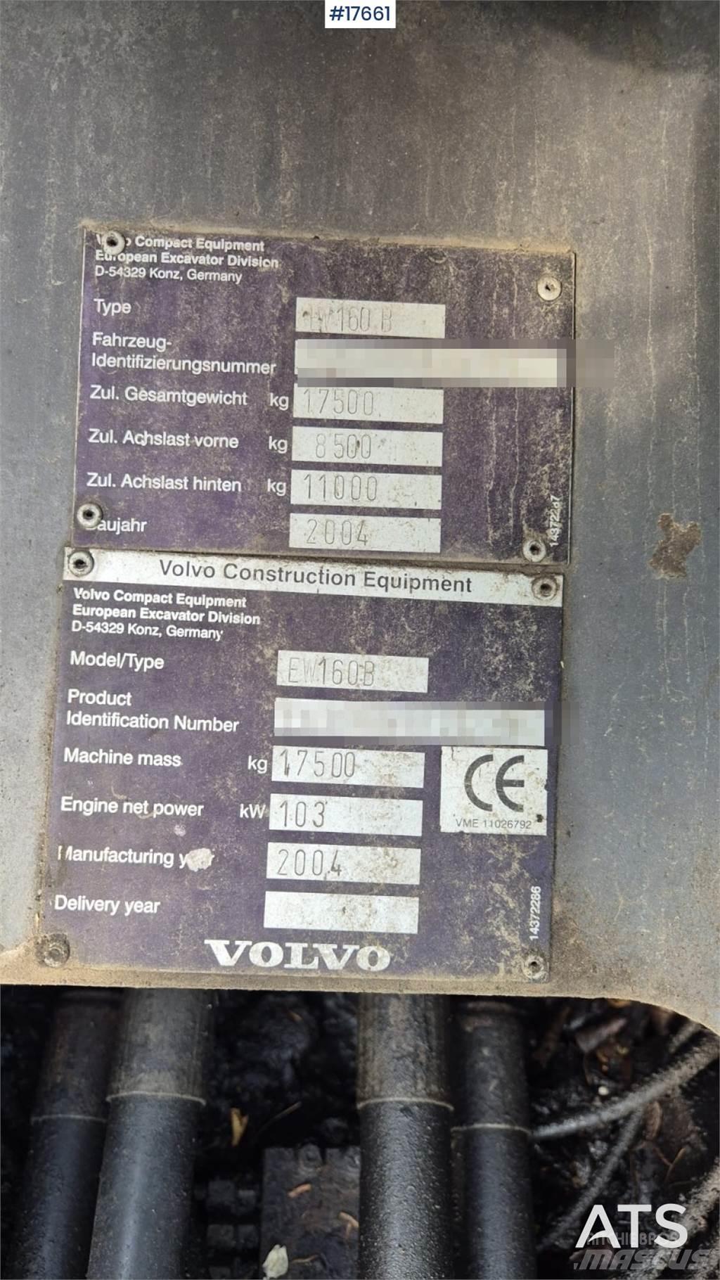 Volvo EW 160B Колёсные экскаваторы
