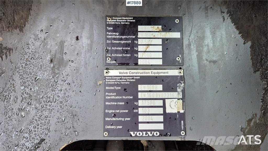 Volvo EW160B Колёсные экскаваторы