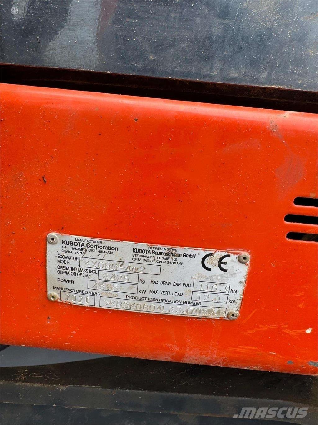 Kubota KX080-4a2 Гусеничные экскаваторы