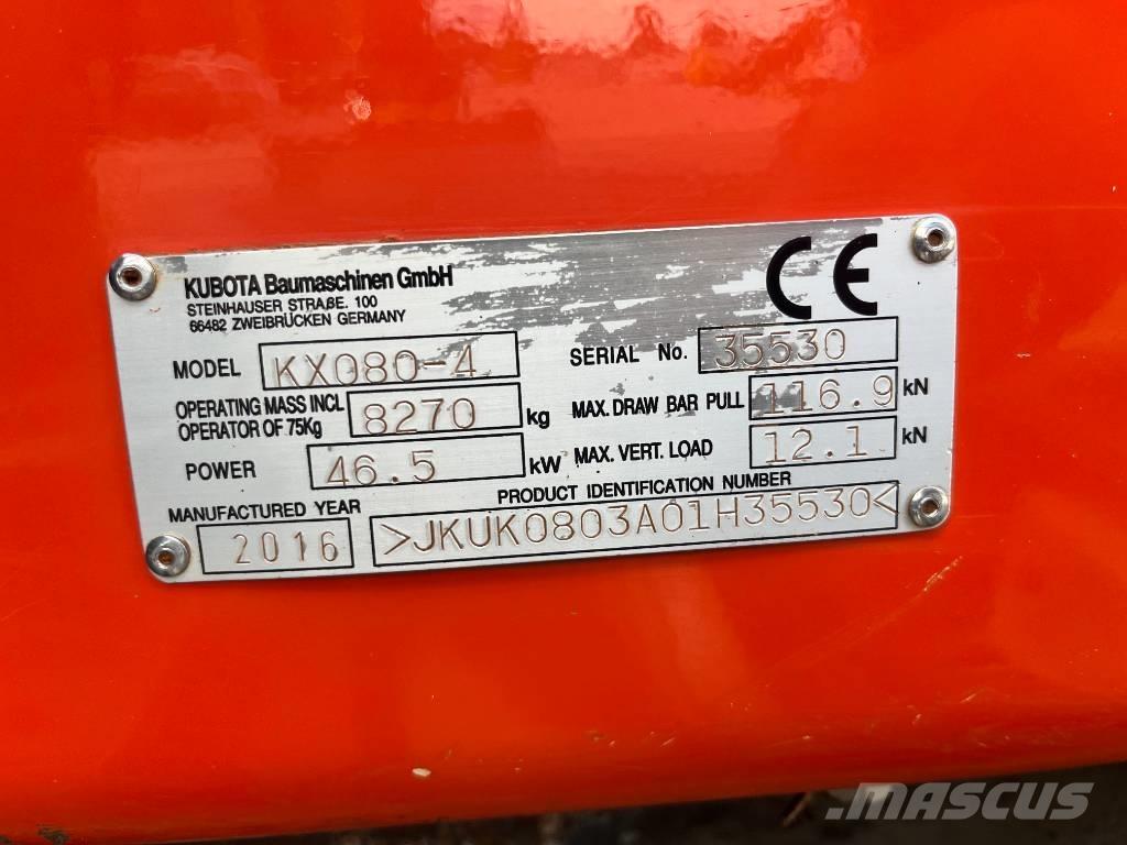 Kubota KX 080-4 Малые экскаваторы 7т-12т