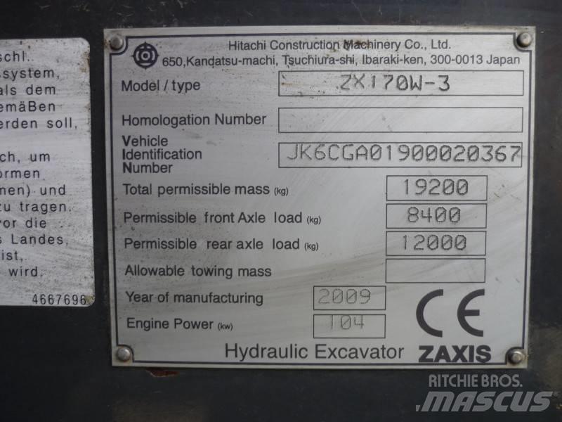 Hitachi ZX170W-3 Колёсные экскаваторы