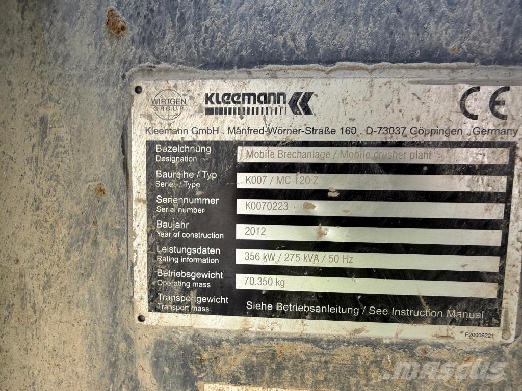 Kleemann MC120Z Мобильные дробилки