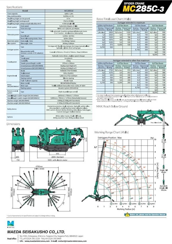 Maeda MC 285 CWME-3 Мини-краны