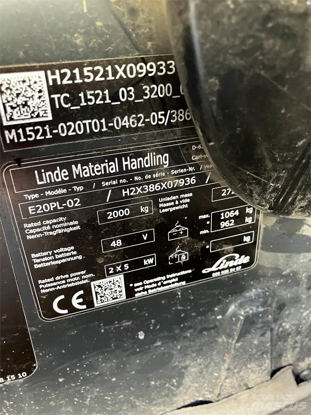 Linde E20PL Электропогрузчики