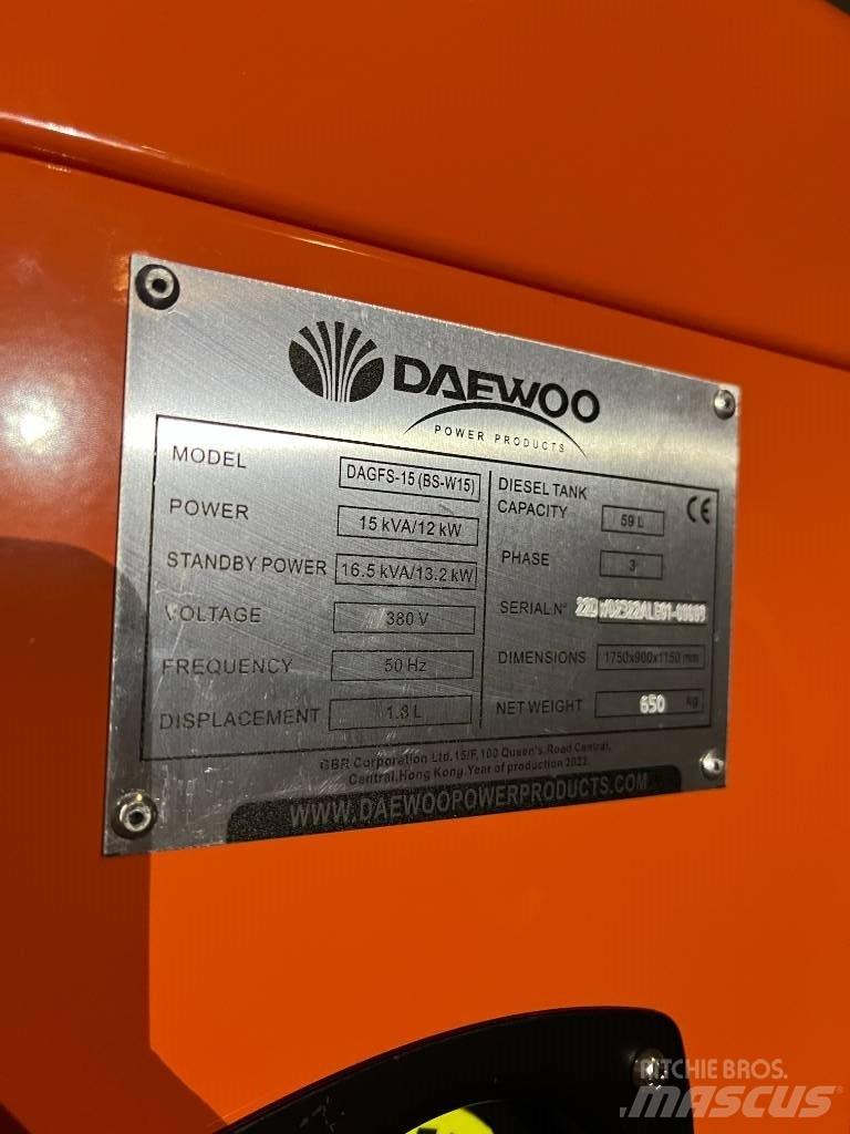 Daewoo Dagfs15-15 Дизельные генераторы