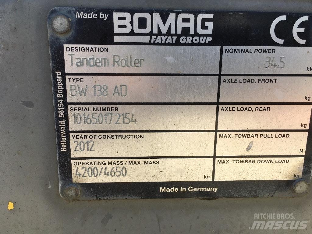 Bomag BW 138 AD Катки тротуарные