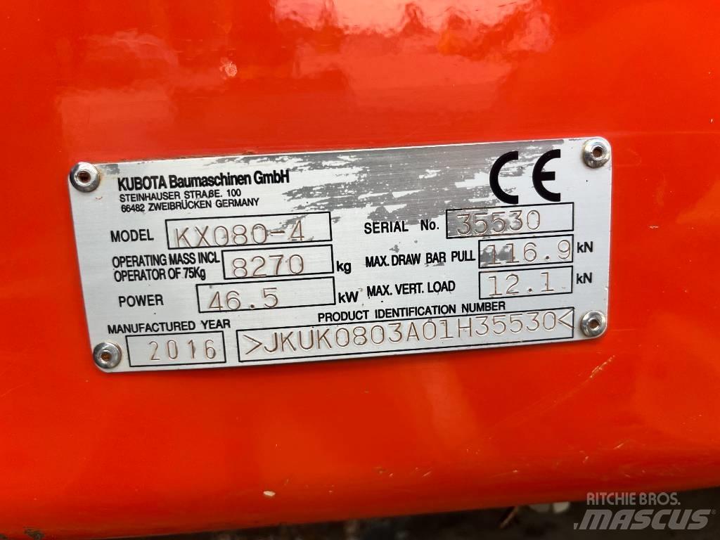 Kubota KX 080-4 Малые экскаваторы 7т-12т