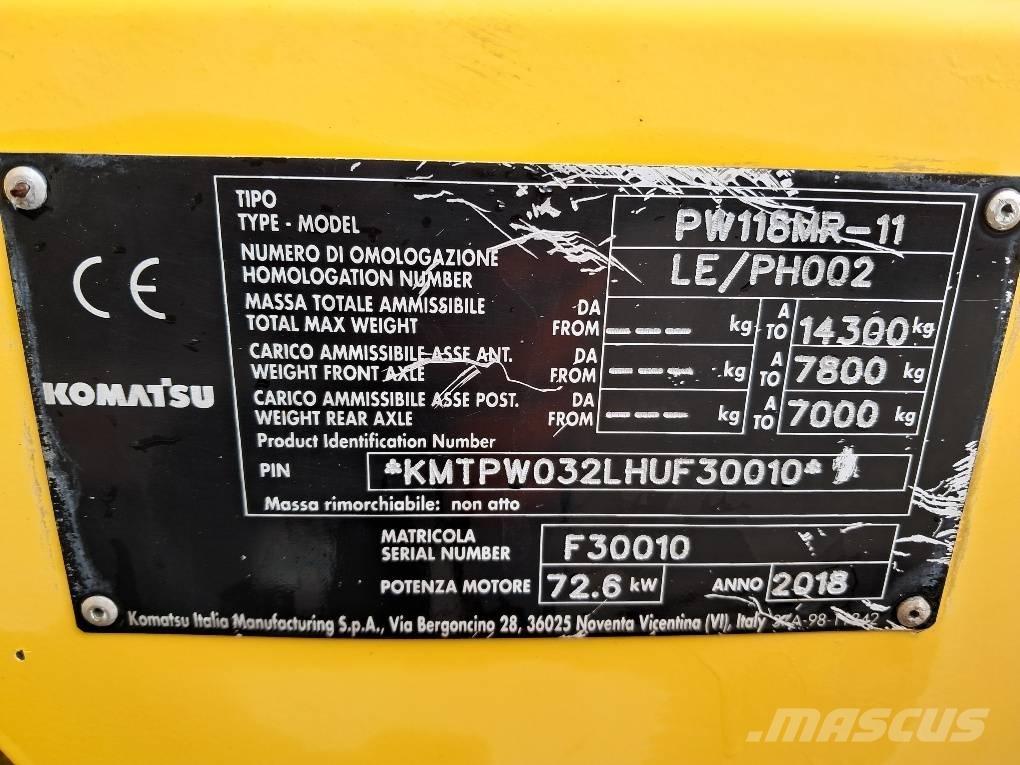 Komatsu PW118MR-11 Колёсные экскаваторы