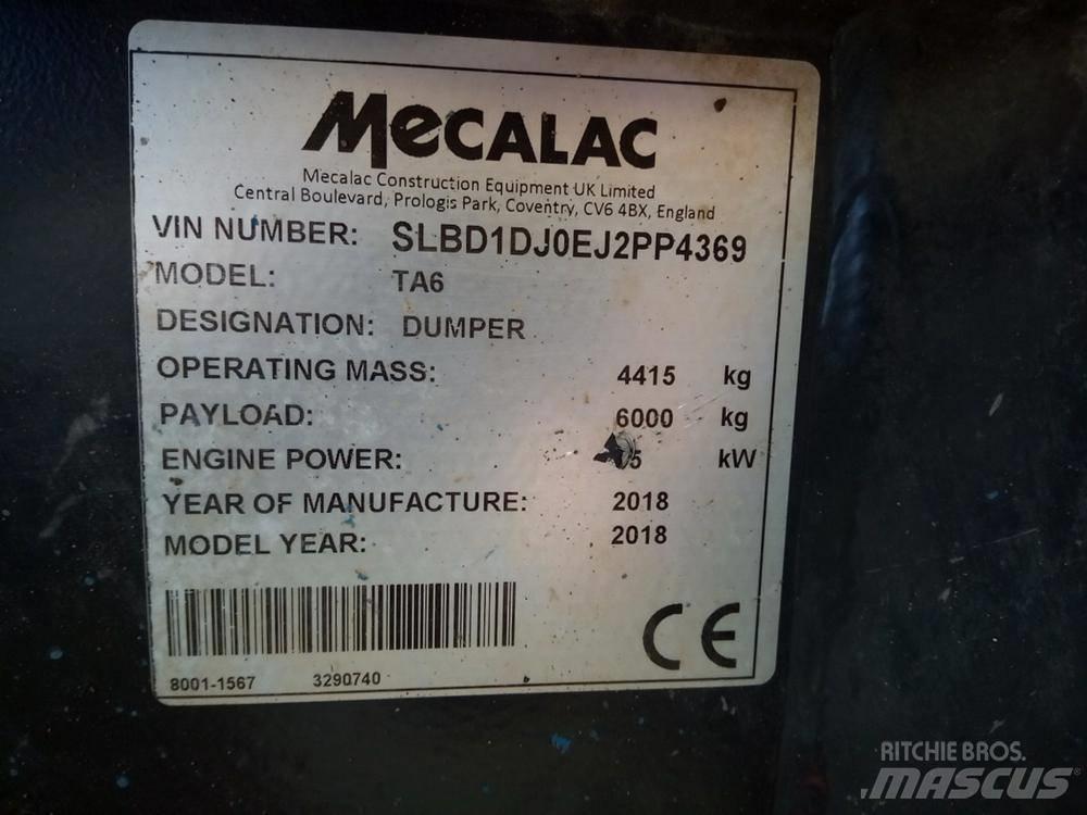 Mecalac TA6 dömper Шарнирно-сочленённые самосвалы