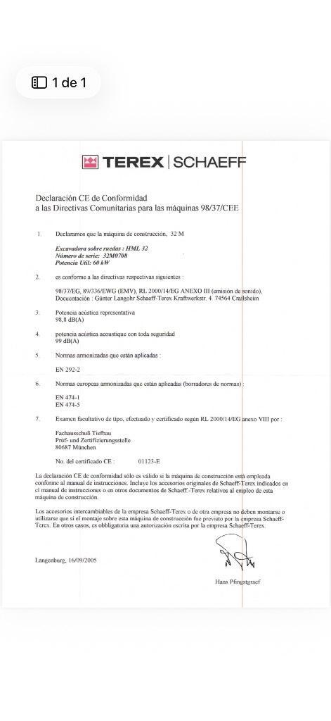 Terex HML 32 Колёсные экскаваторы