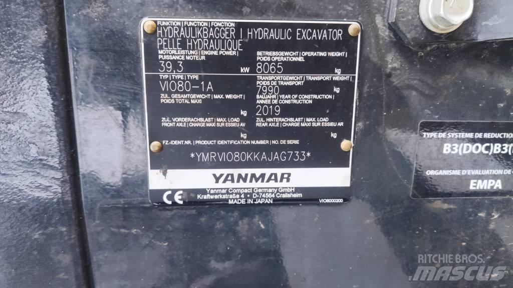 Yanmar Vio 80-1A Малые экскаваторы 7т-12т