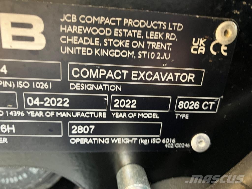 JCB 8026 CTS Мини-экскаваторы