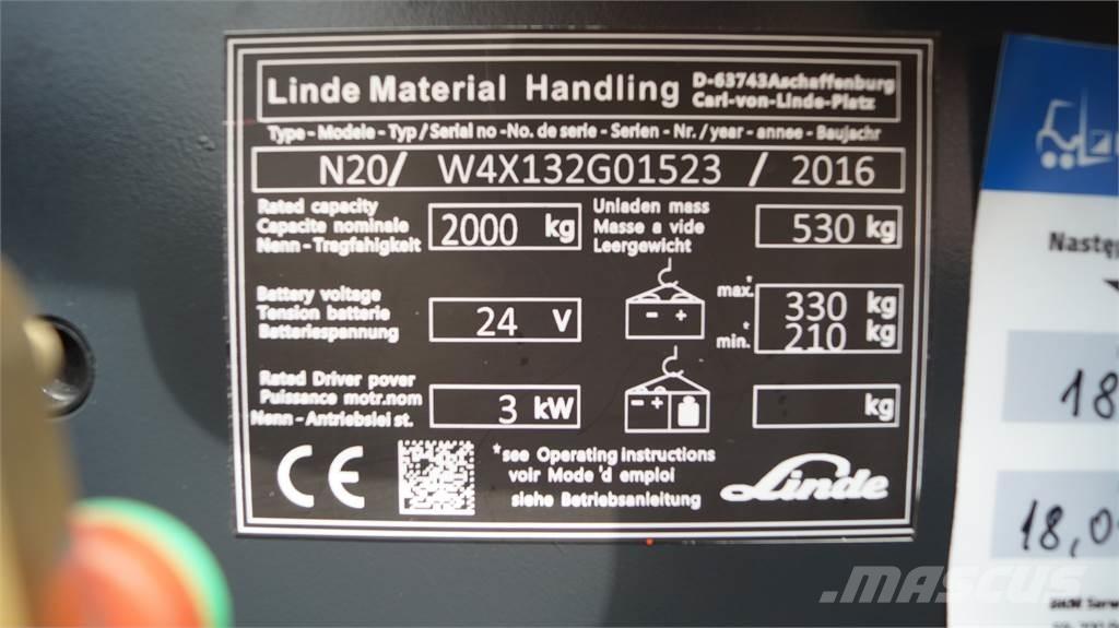 Linde N20 kurz Горизонтальные комплектовщики