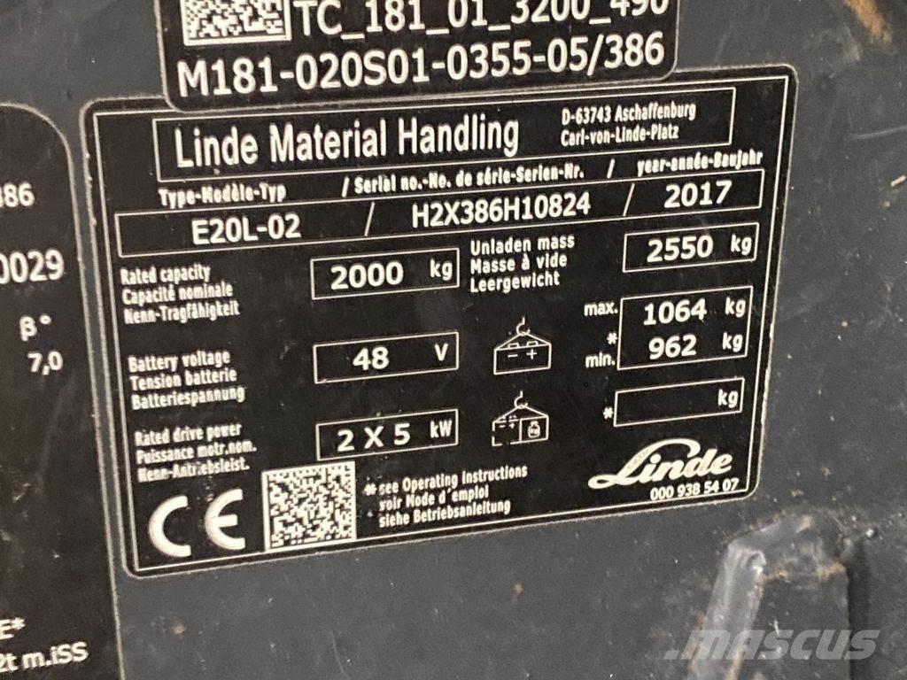 Linde E20L-02 Электропогрузчики