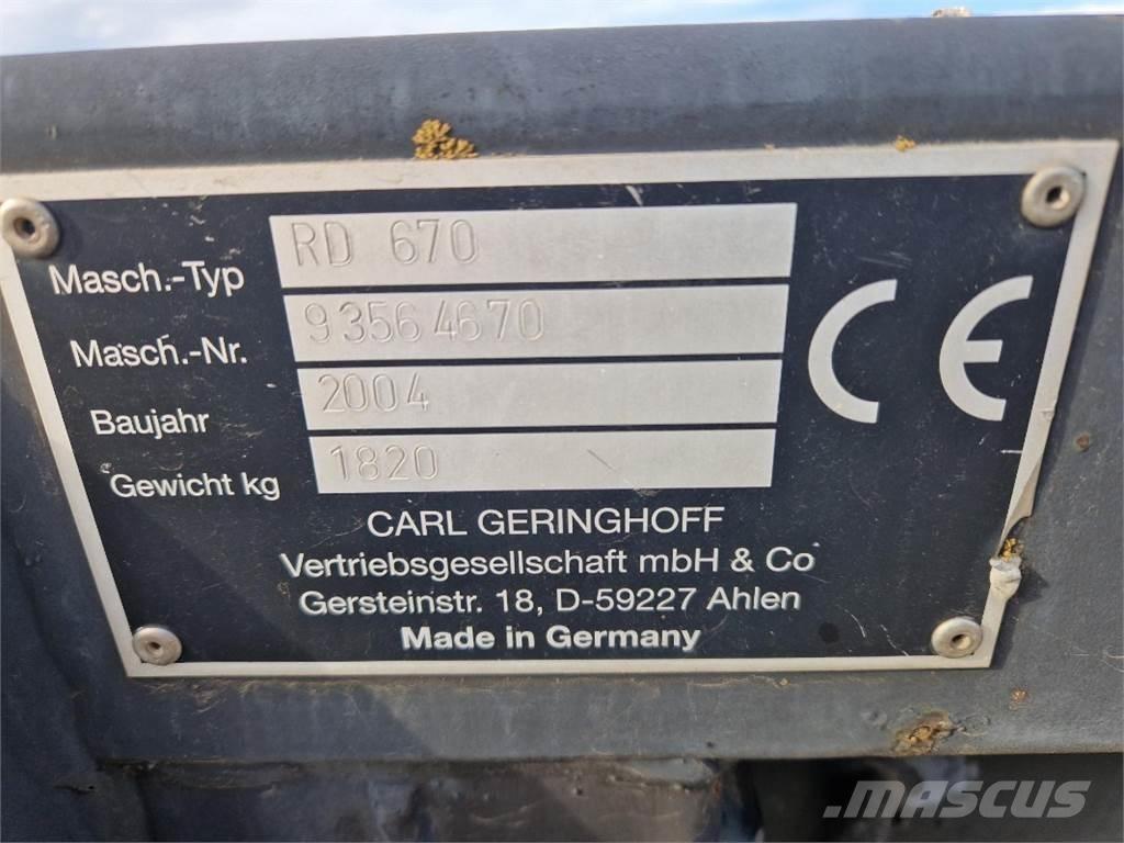 Geringhoff RD 670 Компоненты для зерноуборочных комбайнов
