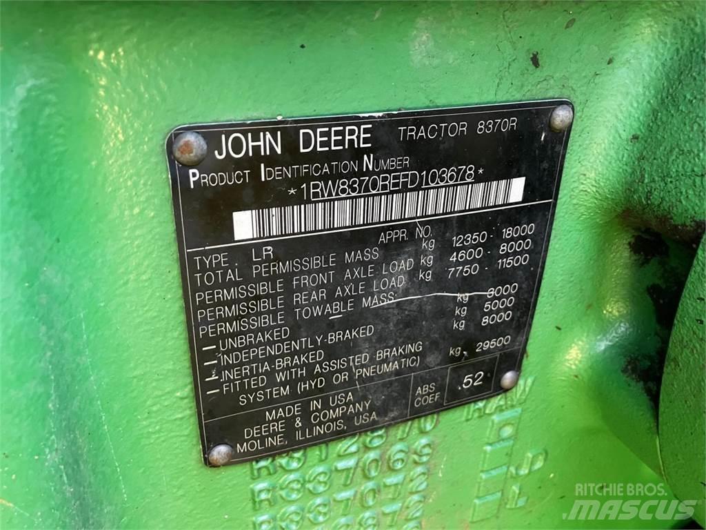 John Deere 8370R Трактора