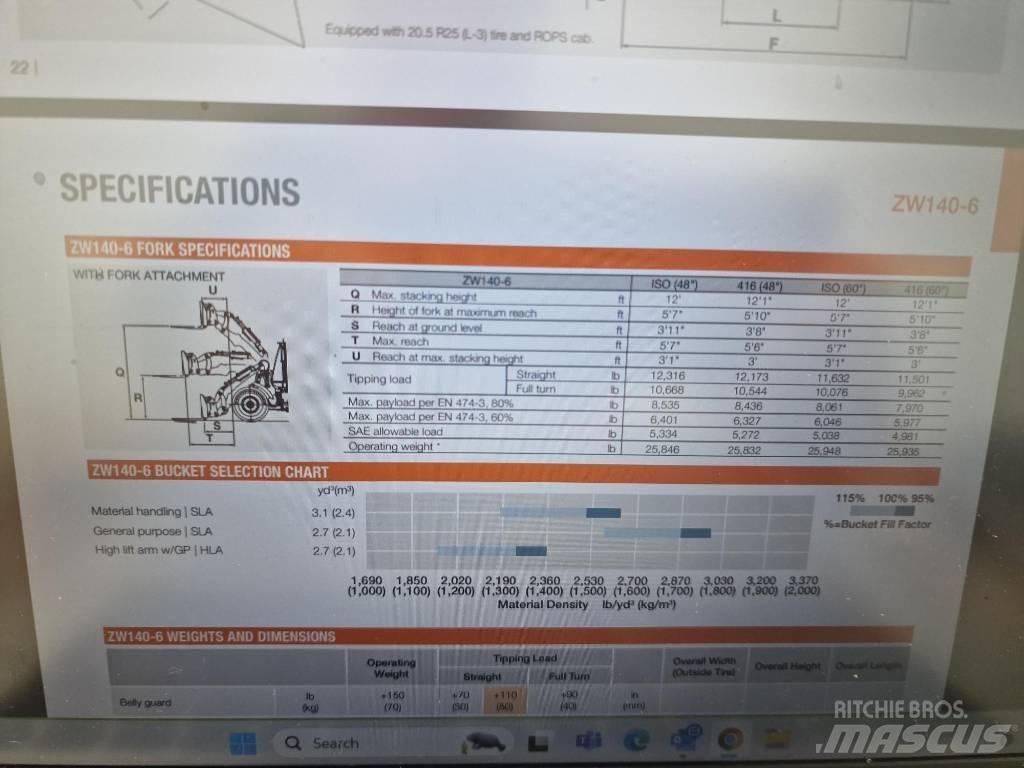 Hitachi ZW 150-6 Фронтальные погрузчики
