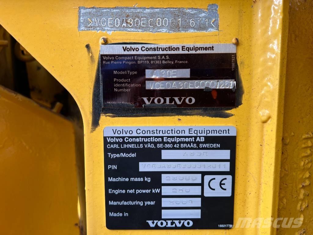 Volvo A30E Шарнирно-сочленённые самосвалы