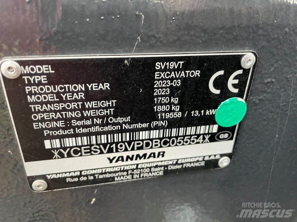Yanmar SV19VT Малые экскаваторы 7т-12т