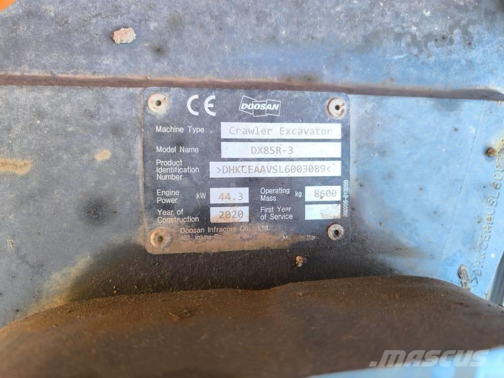 Doosan DX 85 R-3 Малые экскаваторы 7т-12т