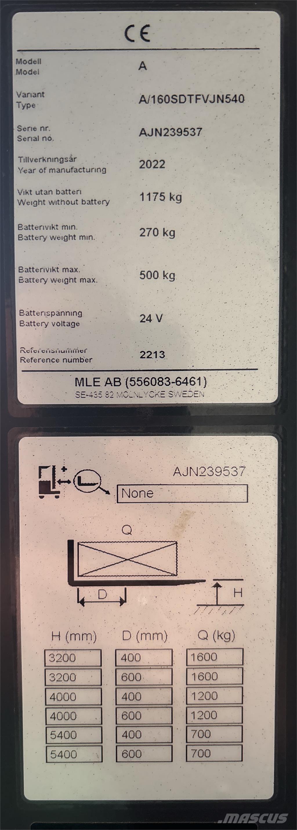 Atlet A160 Самоходные электроштабелёры
