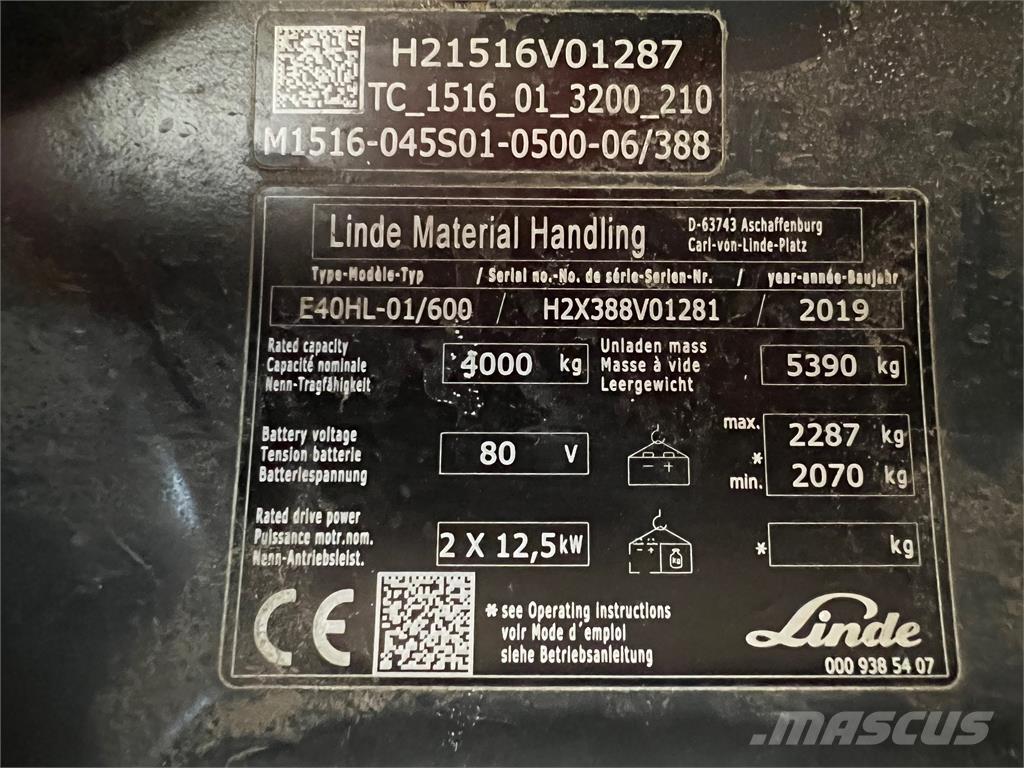 Linde E 40/600 HL Электропогрузчики