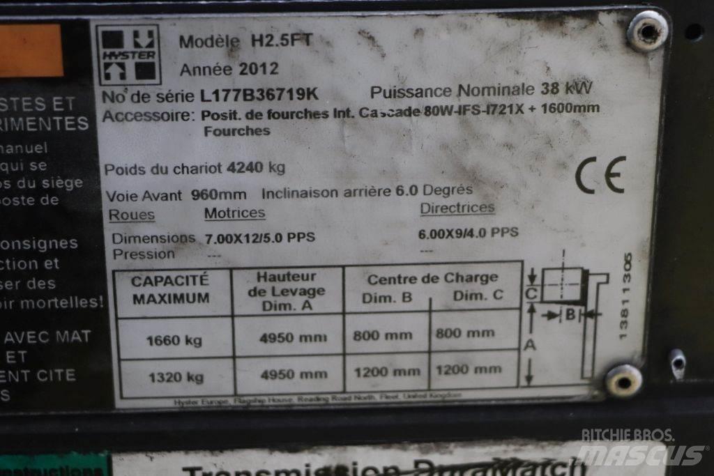 Hyster H2.5FT Газовые погрузчики