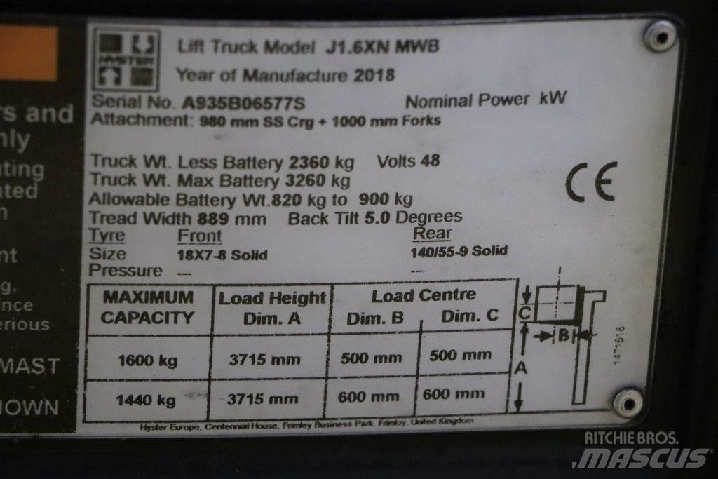 Hyster J1.6XN Электропогрузчики