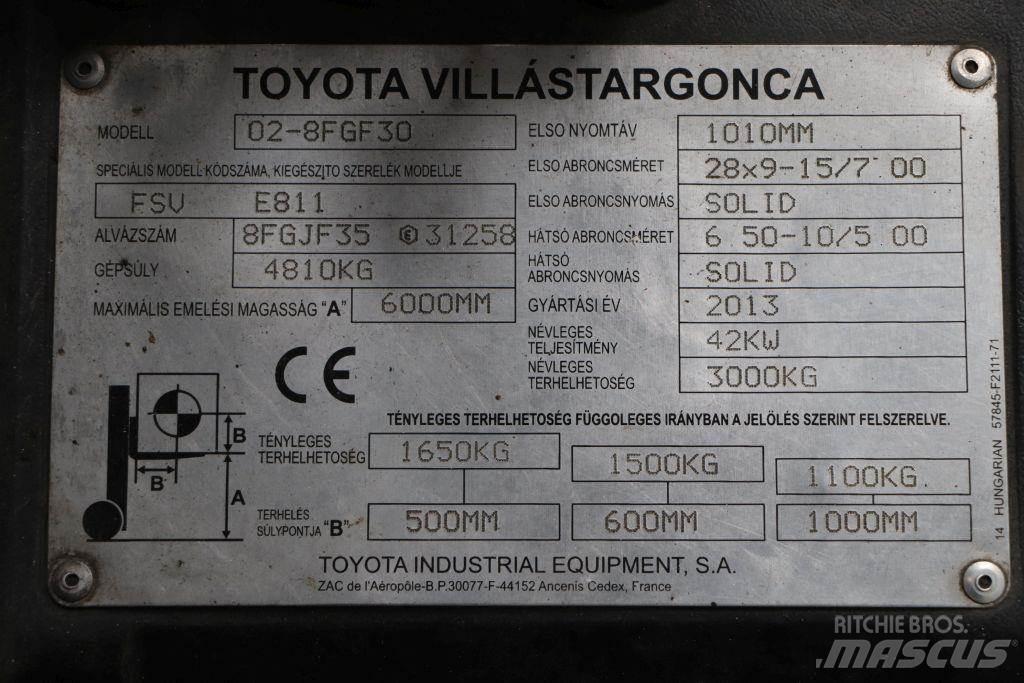 Toyota 02-8FGF30 Газовые погрузчики
