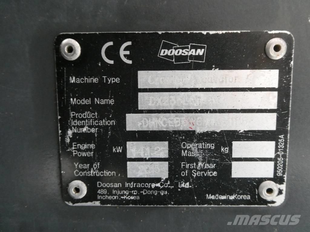 Doosan DX 235 LCR-5 Гусеничные экскаваторы