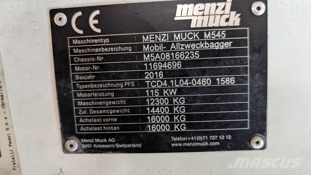 Menzi Muck M545 Колёсные экскаваторы