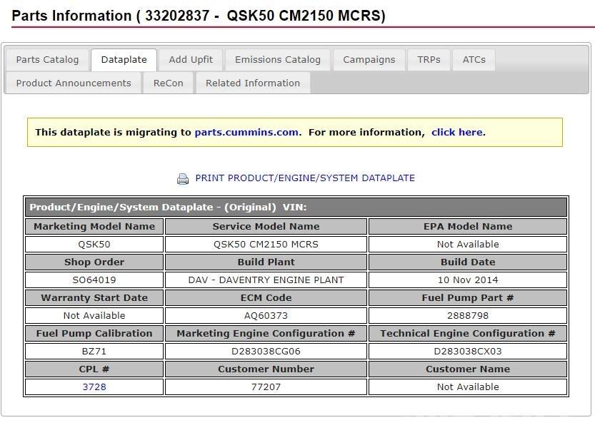Cummins QSK50TA Двигатели