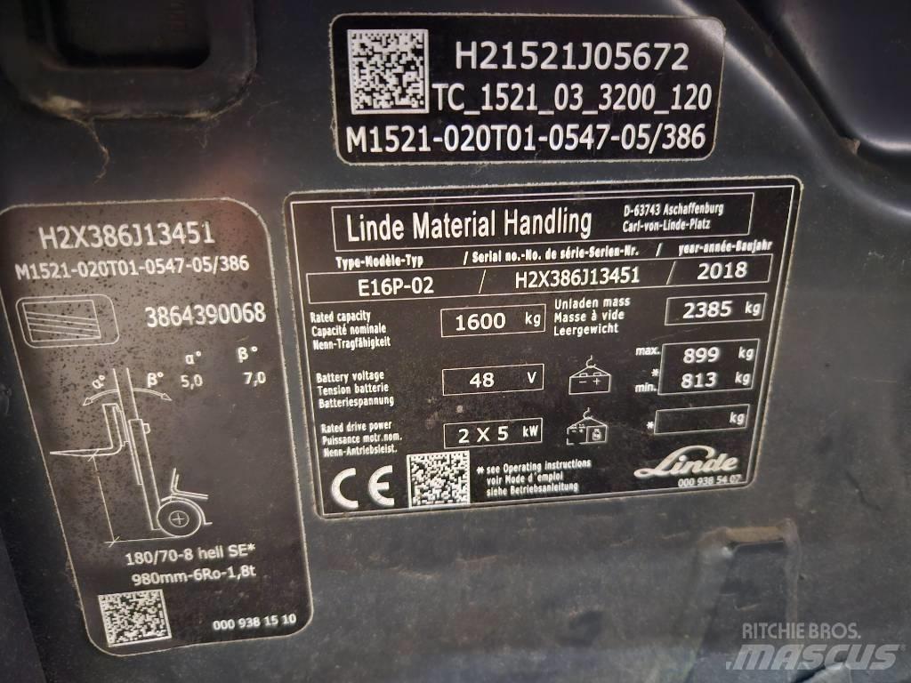 Linde E16P Электропогрузчики