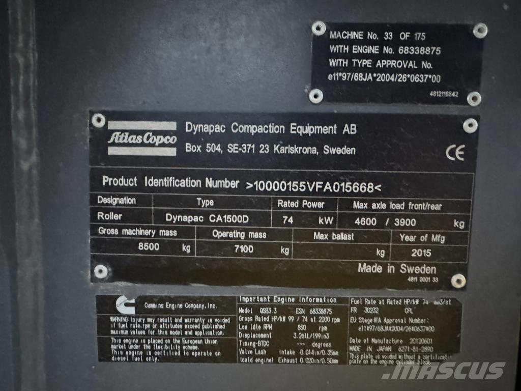 Dynapack CA1500D Грунтовые катки