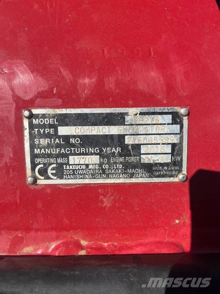 Takeuchi TB216 Мини-экскаваторы