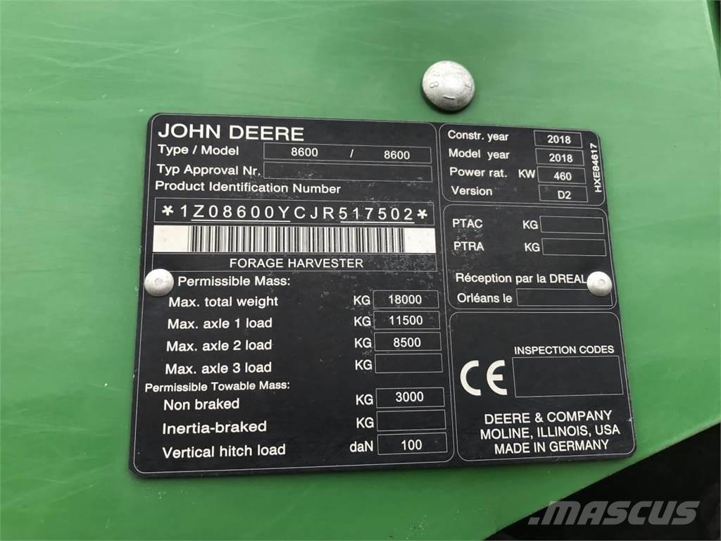 John Deere 8600 Самоходные кормоуборочные комбайны