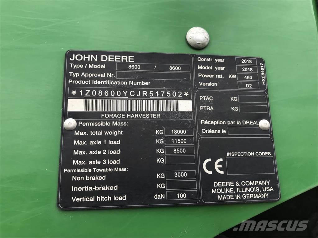 John Deere 8600 Самоходные кормоуборочные комбайны