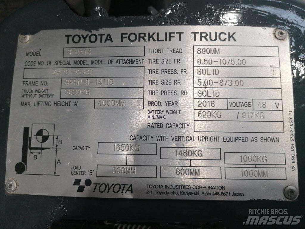 Toyota 8FBN18 Электропогрузчики