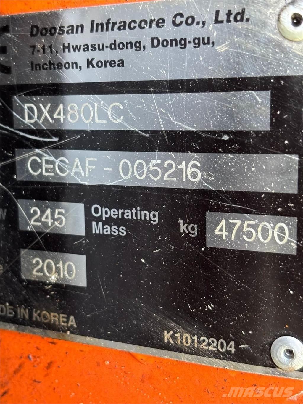 Doosan DX480LC Гусеничные экскаваторы