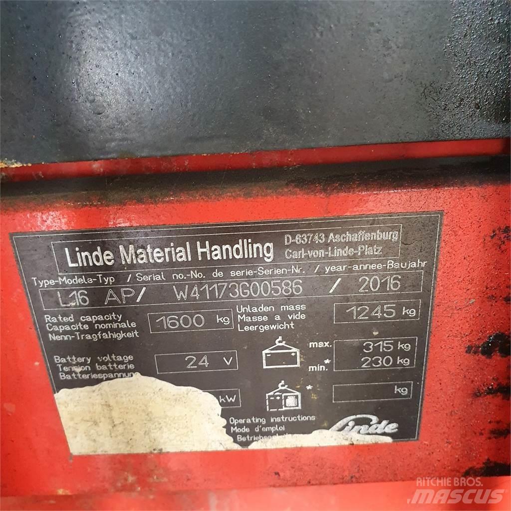 Linde L16AP Ручные штабелёры с электроподъёмом
