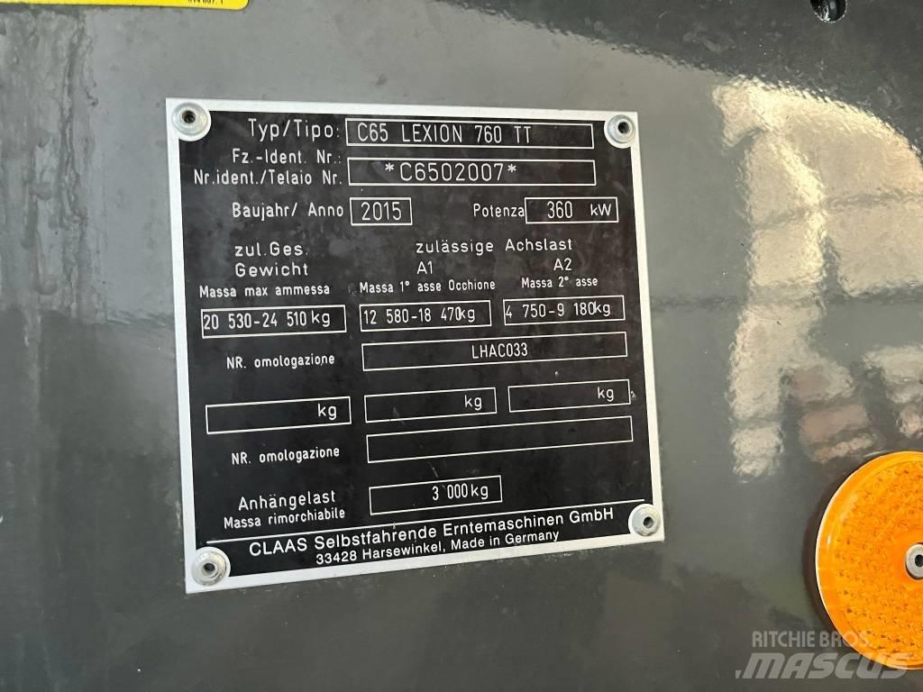 CLAAS Lexion 760 TT Зерноуборочные комбайны