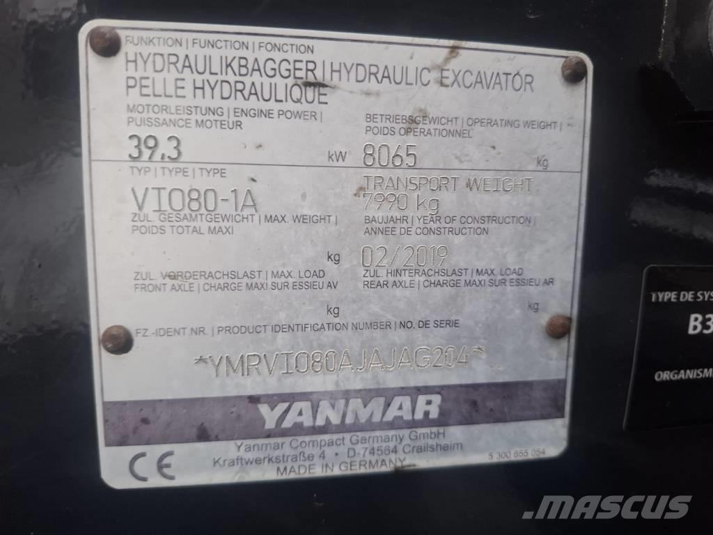 Yanmar Vio 80-1A Малые экскаваторы 7т-12т