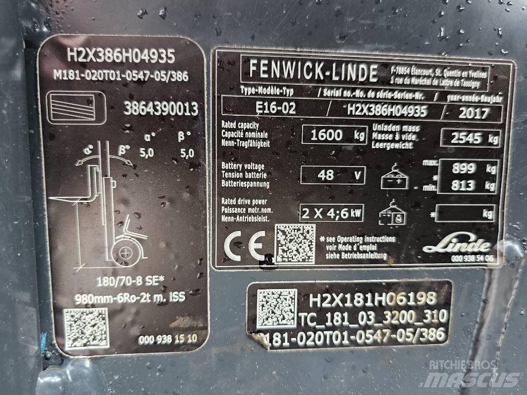 Linde E16 -02 Электропогрузчики