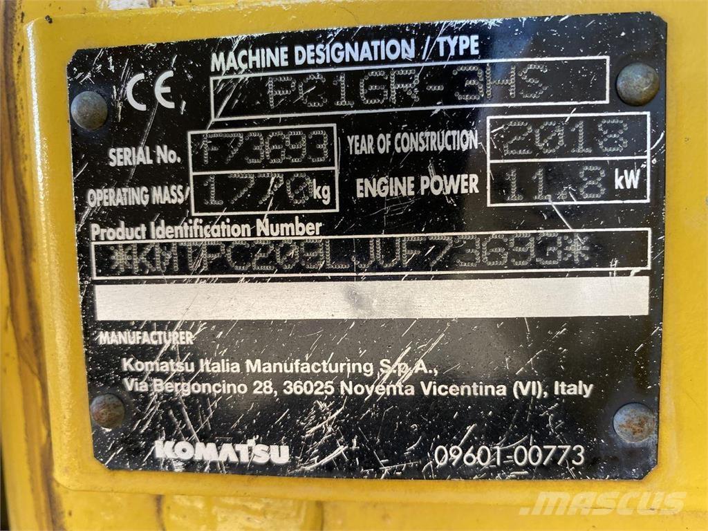 Komatsu PC16R-3HS Колёсные экскаваторы