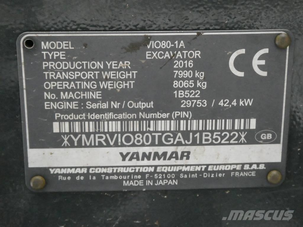Yanmar Vio 80-1A Малые экскаваторы 7т-12т