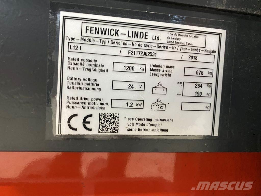 Linde L12 I Ручные штабелёры с электроподъёмом