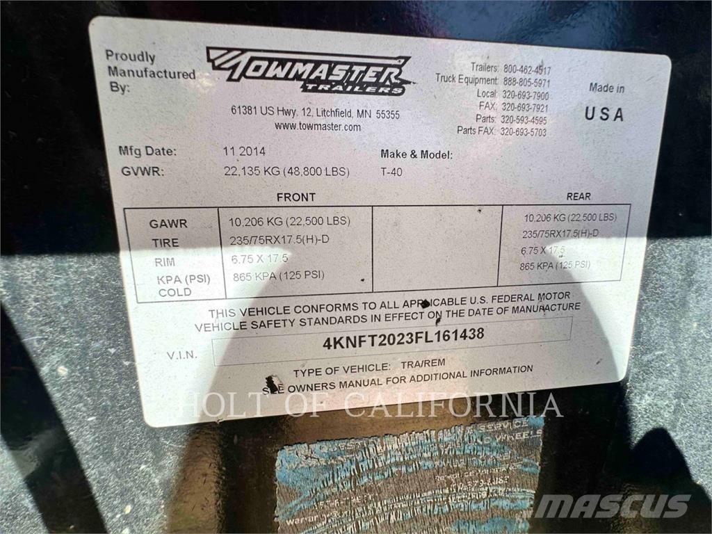 TOWMASTER T-40 Прочие прицепы
