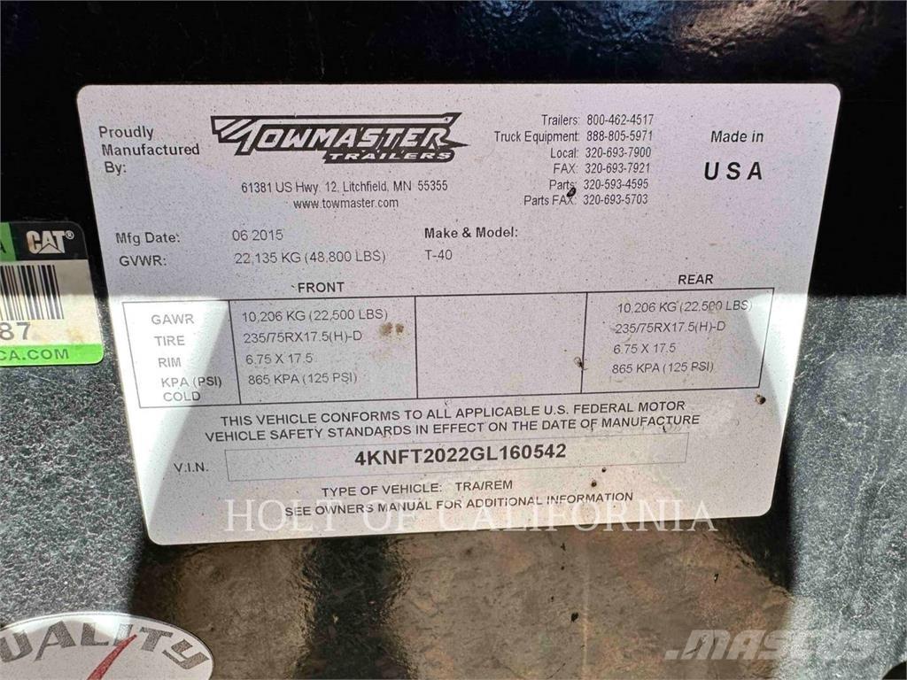 TOWMASTER T-40 Прочие прицепы