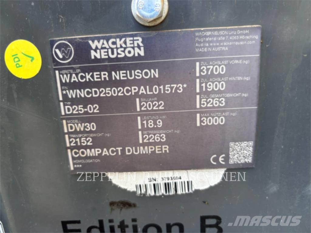 Wacker DW30 Шарнирно-сочленённые самосвалы